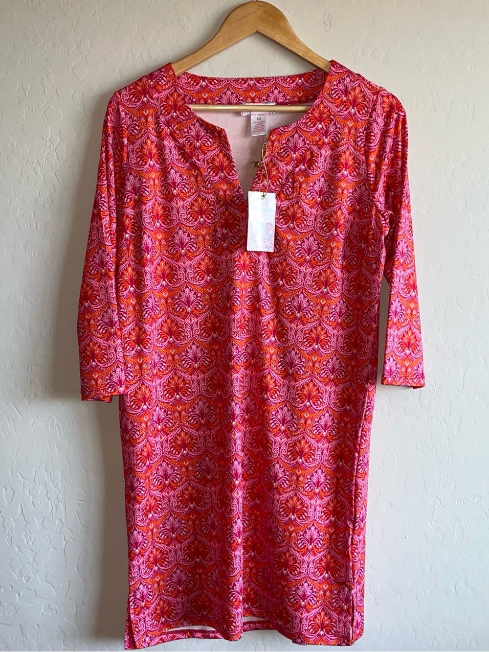 Stella Parker Women’s Tunic Casual CoverUp Dress UPF 50+ 3/4 Sleeves Size M